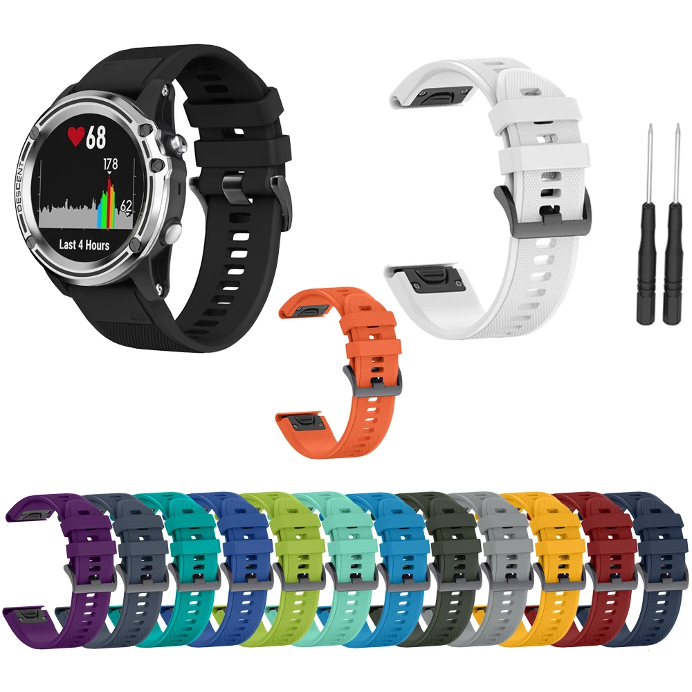 22 мм силиконовый ремешок для часов Garmin Fenix 5/5 Plus/Fenix 6 быстросъемный сменный Браслет для Fenix 5Plus Аксессуары для ремешка