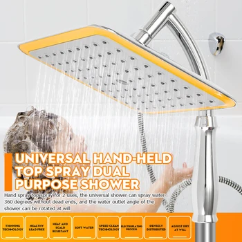 

G1/2" 9 Inch Rainfall Shower Head Bathroom Square Shower Head Pressurized Shower Sprayer Kit with Extension Pipe