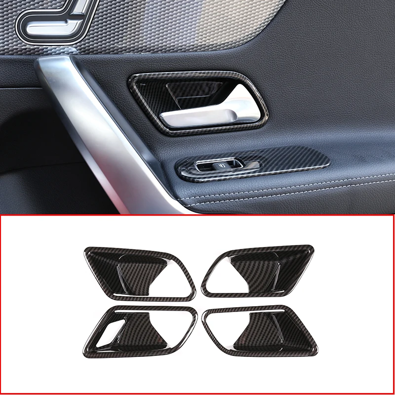 

4 шт. для Mercedes benz A Class W177 2019 углеродное волокно ABS крышка для внутренней двери автомобиля аксессуары для отделки