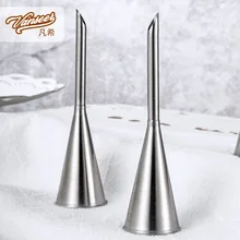 304 из нержавеющей стали слоеный носик для украшения Средний растяжимый выдавливаемый цветочный наконечник с острым носком