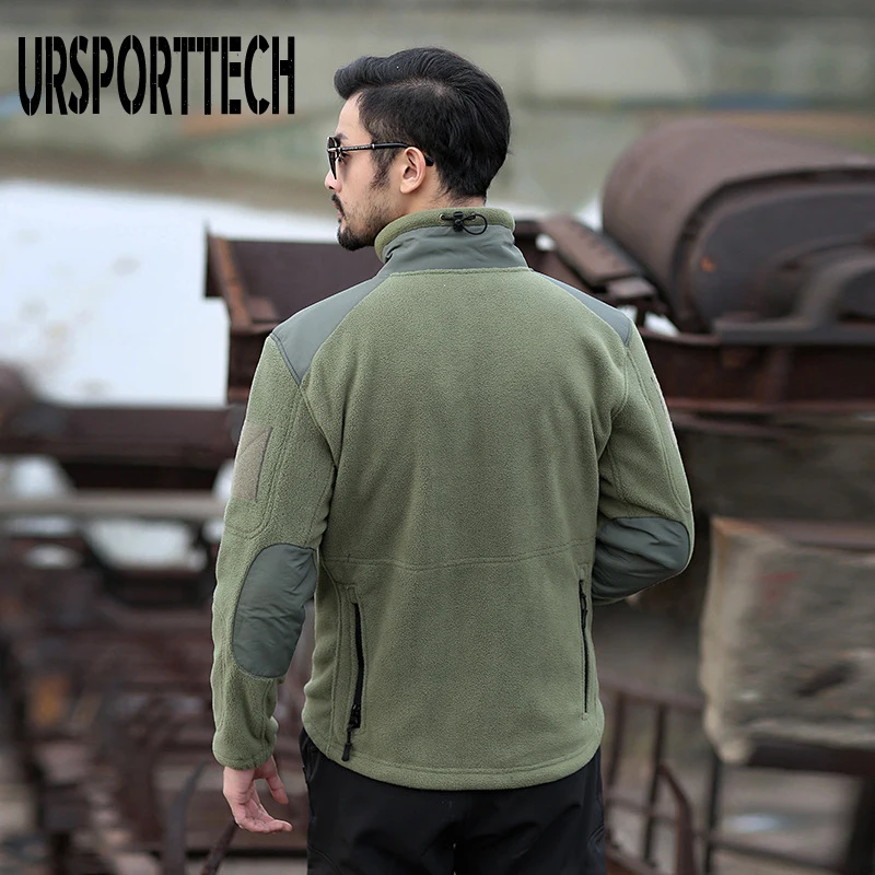URSPORTTECH, зимние мужские куртки и пальто, мужские утолщенные теплые военные армейские флисовые куртки, лоскутные куртки с несколькими карманами, мужские пальто
