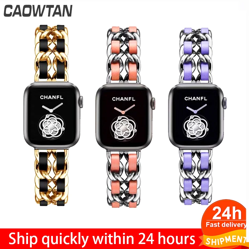 Strap-Bands 42mm Bracelet Apple Watch Iwatch-Series Stainless-Steel Luxury 40mm for 6-5/4/3-band/Luxury