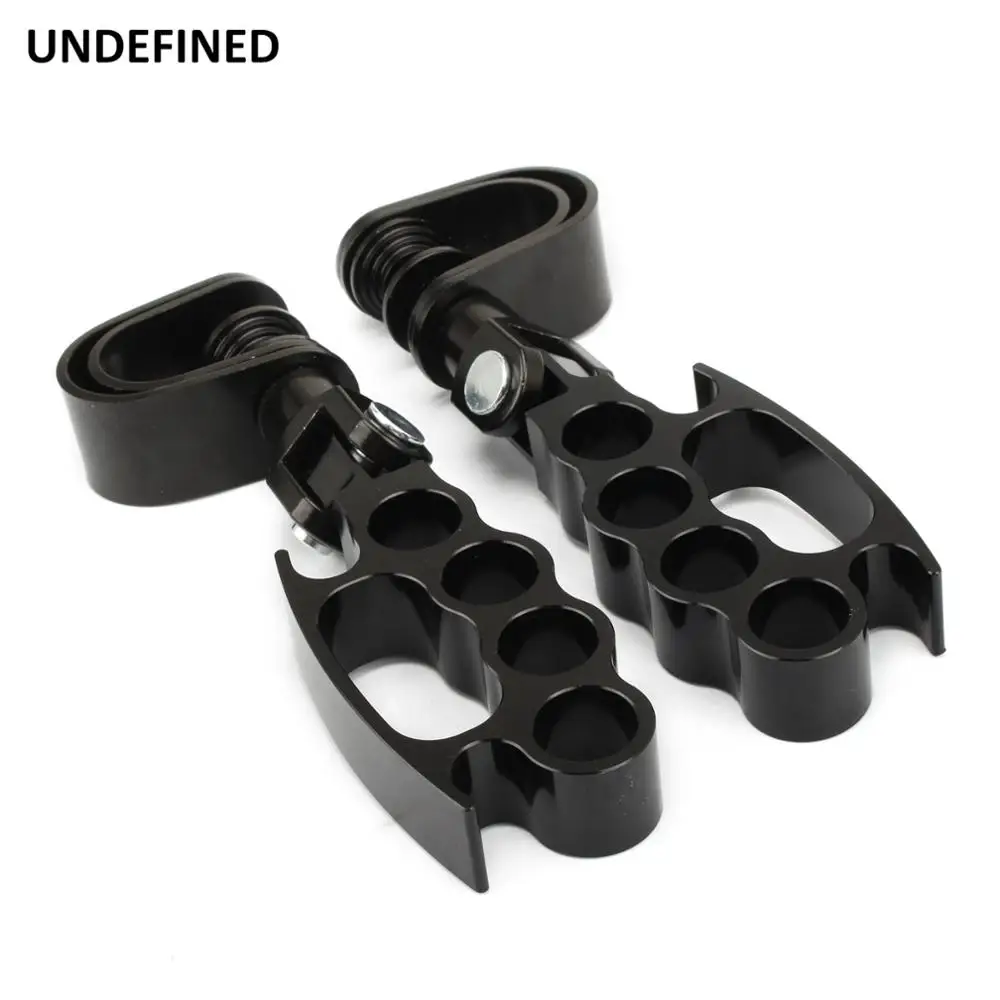 

1Pair Flying Knuckle Motorcycle Highway Foot Pegs Footrest 25mm 32mm Mount For Harley Honda Yamaha Kawasaki Chopper Black/Chrome