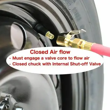 

Opened Type Flow Straight Lock-On Air Chuck with Clip Inflator Tire Connector Car Tool Copper Stem For Tire Clip-on J7O2