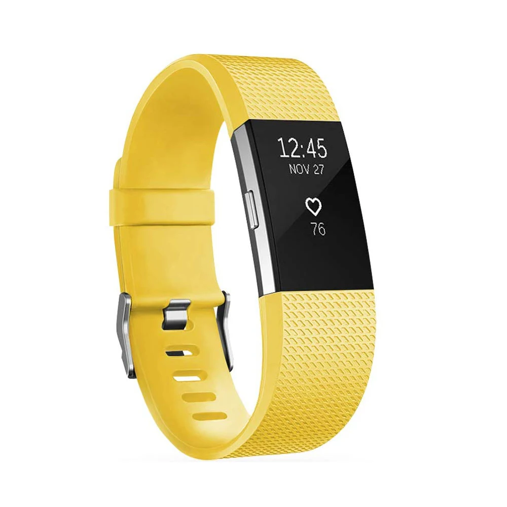 yellow BOX-W для Fitbit Charge 2 полосы, дышащие силиконовые сменные спортивные полосы для Fitbit Charge 2 Smartwatch фитнес - Цвет: yellow