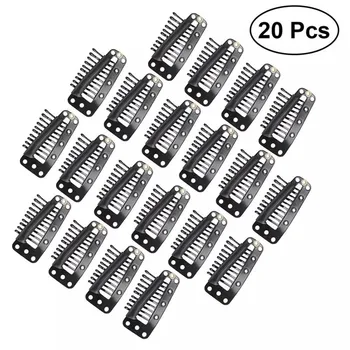 

20pcs/set Snap-comb Wig Clips With Rubber For Hair Extension Bangs Hair Snap Clips Weave Toupee Clips Hair Styling Tools