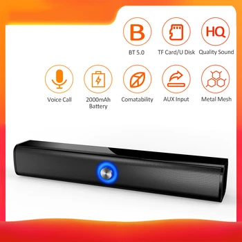 

HS-BT167 Wireless Bluetooth 5.0 Portable Speaker AUX TF Card&nbsp U Disk Stereo Speakers Microphone 2000mah Mini Sound Bar