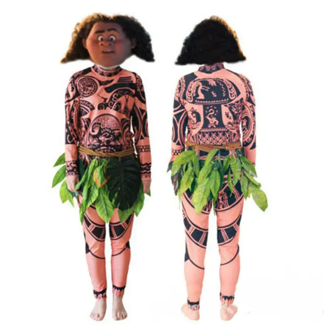 Moana Maui Tetoválás Póló/Nadrág Halloween Felnőtt Férfi Nők Cosplay Jelmezek Levelekkel Dekoráció Blattern - Image 6