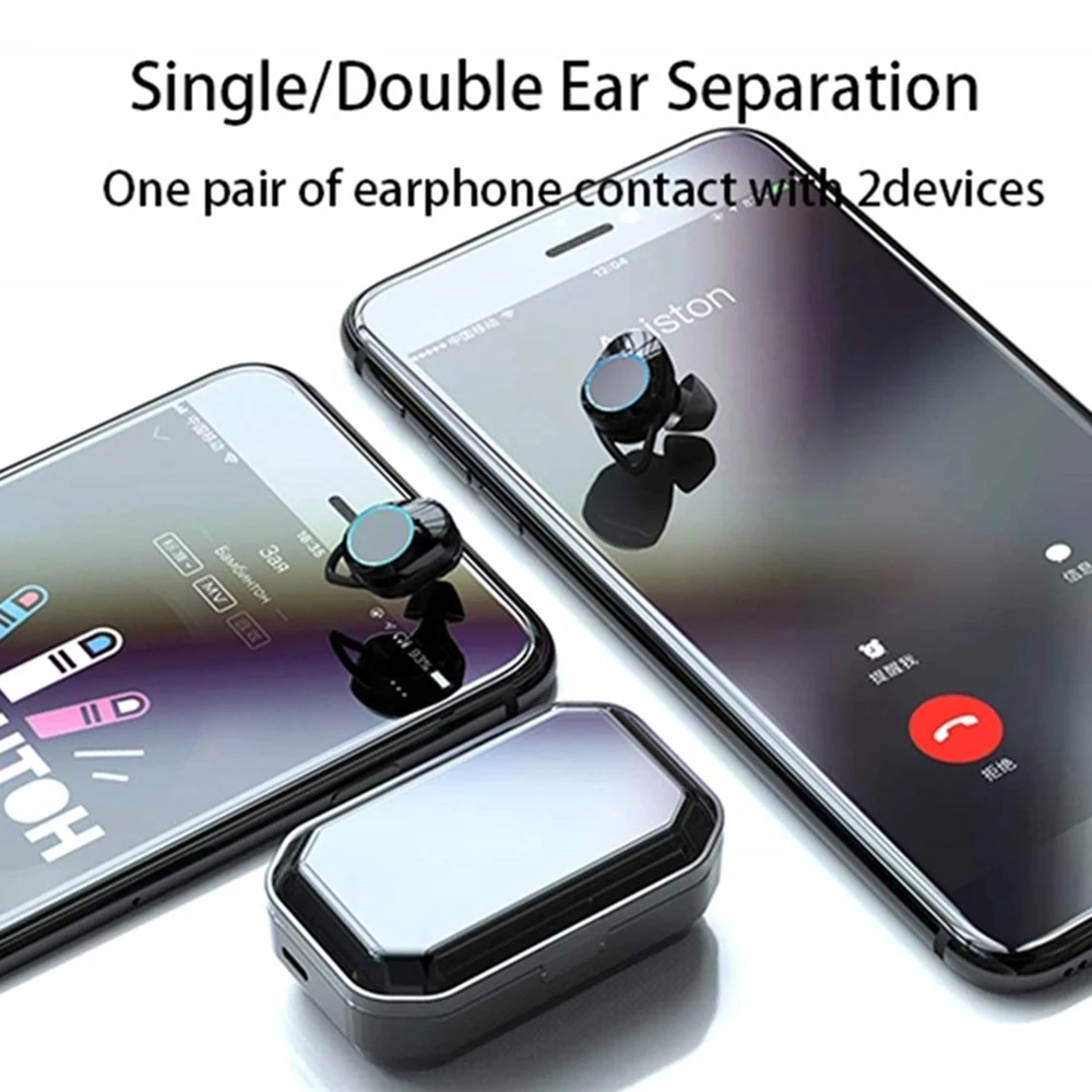 G02 9D стерео наушники, беспроводные наушники TWS 5,0, Bluetooth, IPX7, водонепроницаемые наушники, 3300 мА/ч, светодиодный, умный, внешний аккумулятор, держатель для телефона