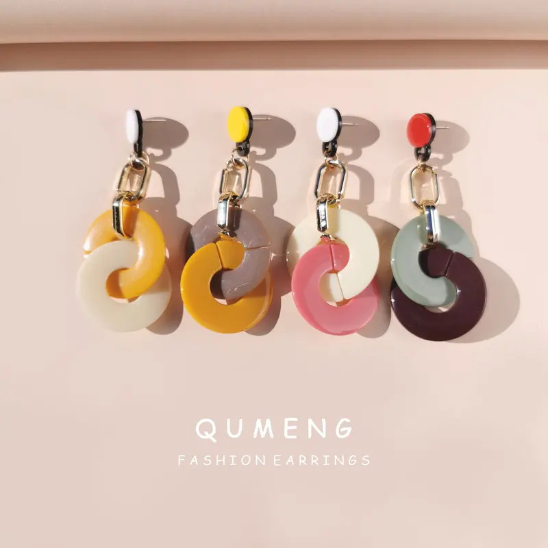 Купить Женские серьги-капли QUMENG 2020 в европейском и американском стиле винтажные длинные | Серьги-подвески (4001339843075)