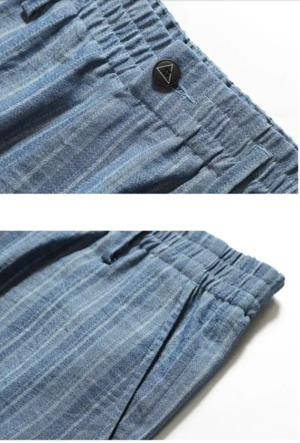 Summer nine points casual pants men's Japanese loose striped folds harem pants tapered youth men's pants