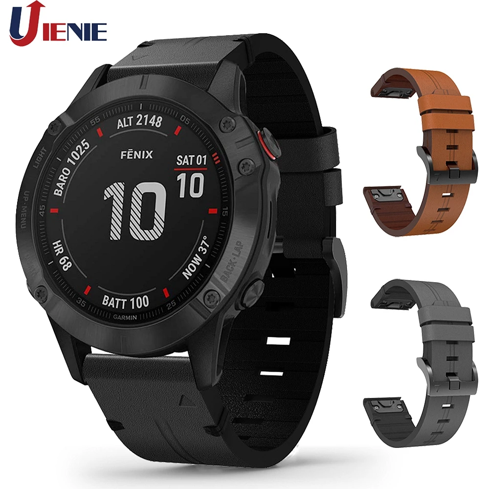 Кожаный ремешок для часов Garmin Fenix 5 5Plus 6 6Pro S60 браслета 22 мм быстросъемный