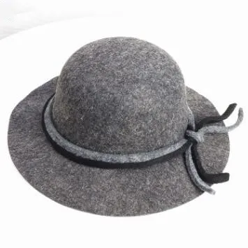 SILOQIN, трендовая женская шапка, Осень-зима, модная, с бантом, бренды, Fedoras, стиль, Панама, Дамская, сомбреро, для отдыха, вечерние, кепка, Casquette - Цвет: Gray