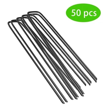 

50pcs/set Steel Landscape Staples Sod Pins Tubing Soaker Durable Yard Garden Fence Stake Home Weed Barrier Easy Install