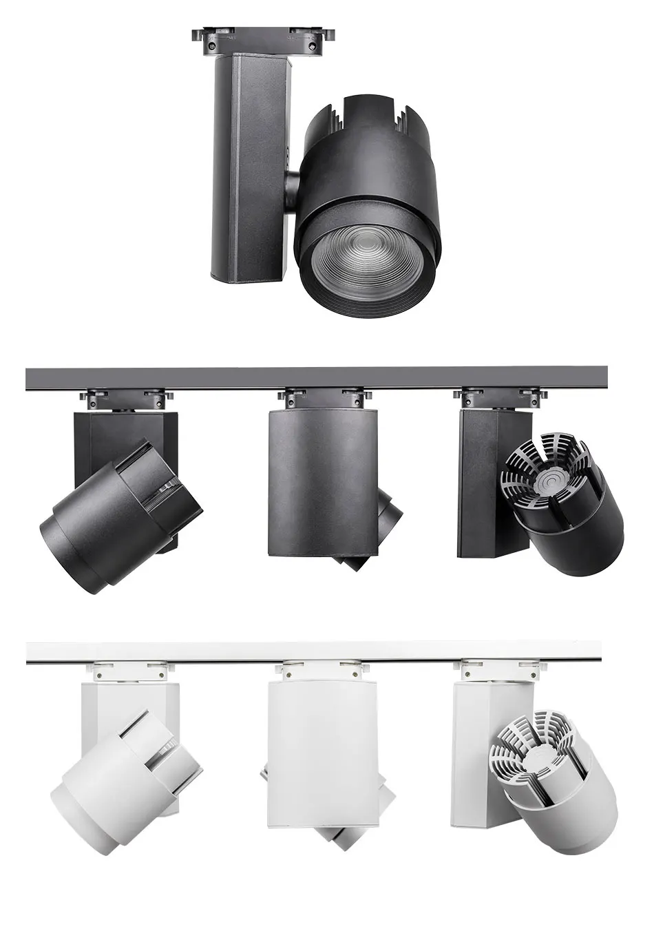 Modern Dimmable Led Track Lights 30W40W Rail Spotlight Clothing Shop Showrooms Windows Ceiling Zoomable Track Lighting Fixture (15)