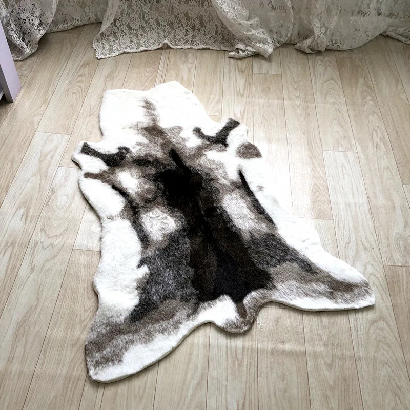 Details about   Faux Fur Sika Deer Print Animal Skin Hide Pelt Rug Mat Carpet Home Decor New US 