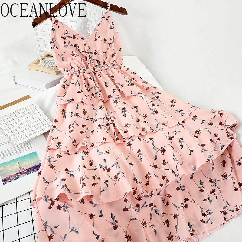 OCEANLOVE с цветочным принтом каскадными оборками Vestidos 2020 V образным вырезом Высокая Талия женское платье 2020 весенне-летние платья Винтаж 14364 OCEANLOVE с цветочным принтом каскадными оборками Vestidos 2020 V образным вырезом Высокая Талия женское платье 2020 весенне-летние платья Винтаж 14364