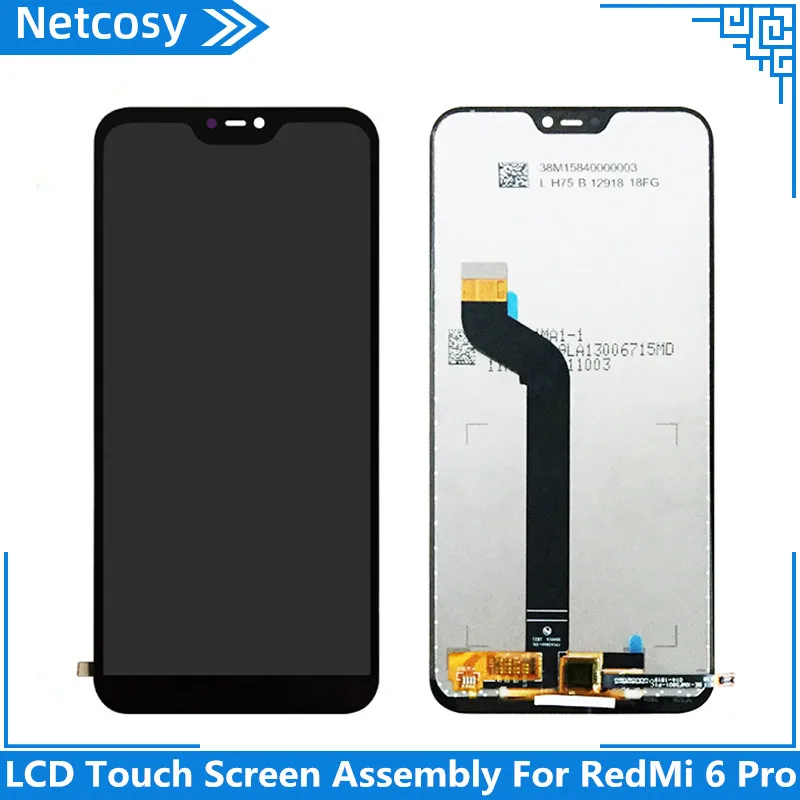 Netcosy ЖК сенсорный экран в сборе для RedMi 6 Pro подходит для ремонта или замены сломанных или старых частей ЖК для RedMi 6 Pro запчасти