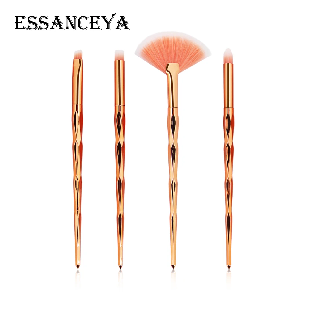 ESSANCEYA, 4-20 шт., алмазные кисти для макияжа, набор, пудра, Тональная основа, румяна, розовое золото, тени для век, губ, косметика, красота, кисти для макияжа, инструменты