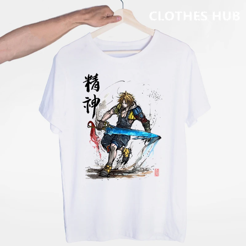 Final fantasy футболки модные мужские и женские Топы футболка с коротким рукавом унисекс футболка - Color: Beige