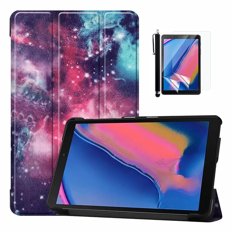 Для Samsung Galaxy Tab A 8 0 с S Pen 2019 ультра цветной рисунок умный чехол для P200 P205|Чехлы