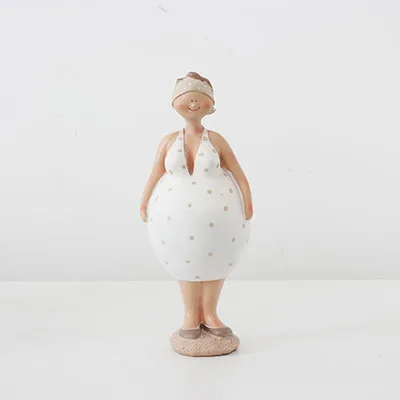 Европейская классическая девушка красивая женская кукла скульптура жир леди статуя Смола ремесла Домашнее украшение сбора R3164 - Цвет: Белый