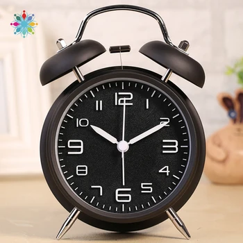 

4-inch Stereo Digital Alarm Clock Creative Classic Mute Students Shout Double Bells And Ring Bells Bedroom Accessories tls