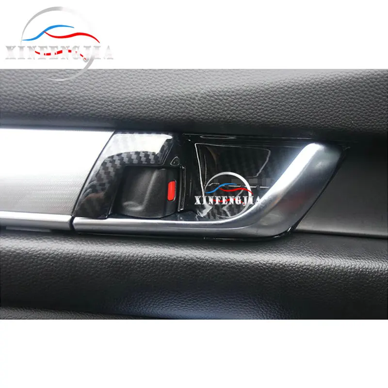 Для Honda Accord 18-19 4pc углеродное волокно Цвет внутренняя ручка двери чаша крышка отделка