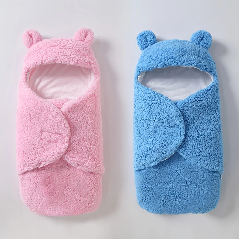 

Autumn Baby Sleeping Bag Envelope Shape For Newborn Baby Winter Swaddle Blanket Wrap Cute Sleeping Bags Solid Color Baby Bedding