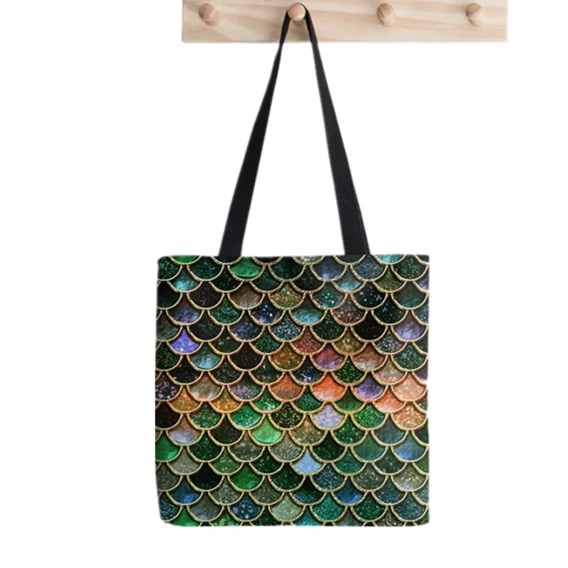 2021 Shopper Green Dragonfly Tote Bag Print Tote Bag women Harajuku shopper handbag girl Shoulder shopping bag Lady Canvas Bag