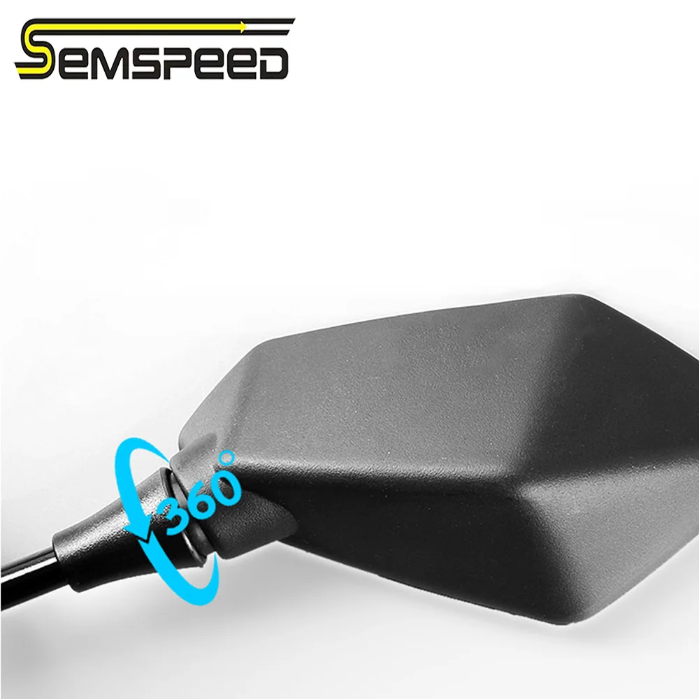 SEMSPEED универсальные 8 мм 10 мм зеркала из углеродного волокна для мотоцикла, скутера, электровелосипеда, зеркала заднего вида, Электромобиль, заднее боковое зеркало
