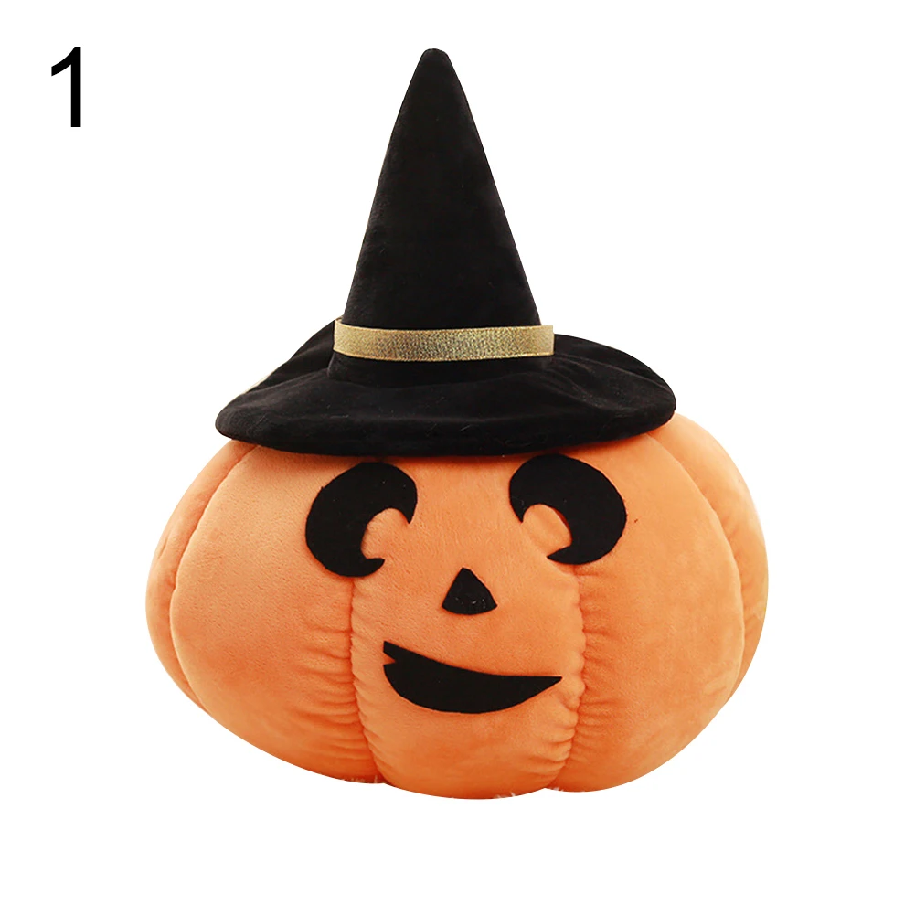 22/45cm Kawaii Pumpkin with Hat Plush Toy Halloween Stuffed Doll Children Gift Christmas