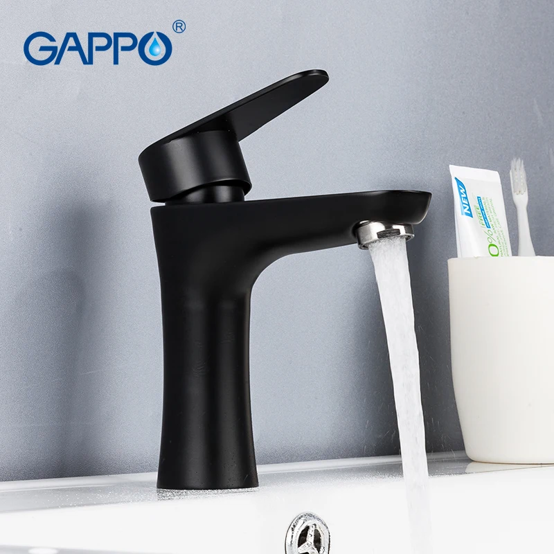 GAPPO Basin Faucet Black White Waterfall Faucet Mixer Tap Modern Brass Faucet Sink Mixer Tap Deck Mounted Bathroom Accessories