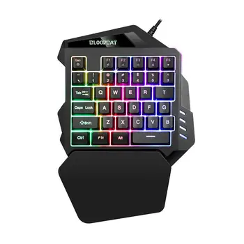 

One-handed Membrane Keyboard Wired USB 35 Keys Backlit Gaming Keypad for Laptop