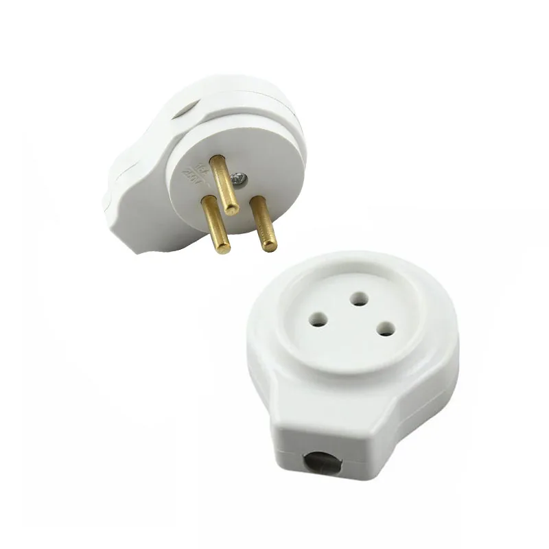 

Israel 3Pin Plug Male Socket Female Detachable Connector Adapter Power Cord Electric Plug Socket 16A 250V White