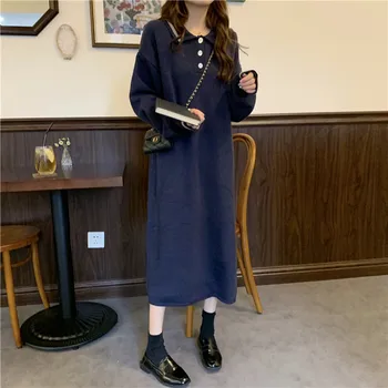 

Autumn And Winter 2020 New Korean Version Loose Wear Polo Collar Pullover Thickened Long Sleeve Knitted Sweater For Women