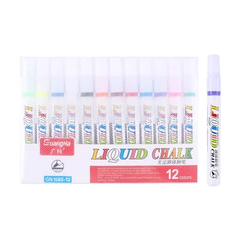 

12pcs/lot Liquid Chalk Pens For Wall Sticker Kids Room Blackboard Erasable Non-dust Chalk Removable Marker Pen Kawaii Stationery