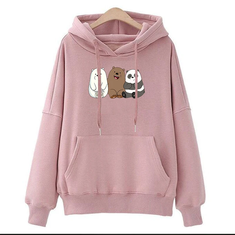  Anime Sweatshirts Panda bear Printed Hoodie Women Men Long Sleeve for Autumn Winter Streetwear Tops