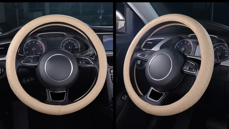 Tiguan Sagitar Lavida CC Bora Jetta чехол из натуральной кожи для рулевого колеса автомобиля Honda CRV Helter Skelter Fit