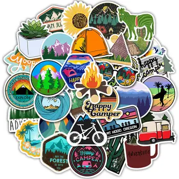 

50PCS/Pack Camping Travel Stickers Wilderness Adventure Outdoor Landscape Waterproof Decal Sticker DIY Suitcase Laptop Motor Car