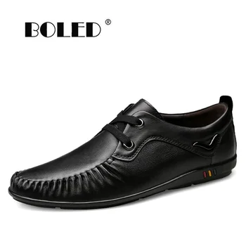 

New Fashion Men Casual Shoes Genuine Leather Shoes Men Plus Size Male Flats Shoes Loafers Soft Comfort Men Sneakers Dropshipping