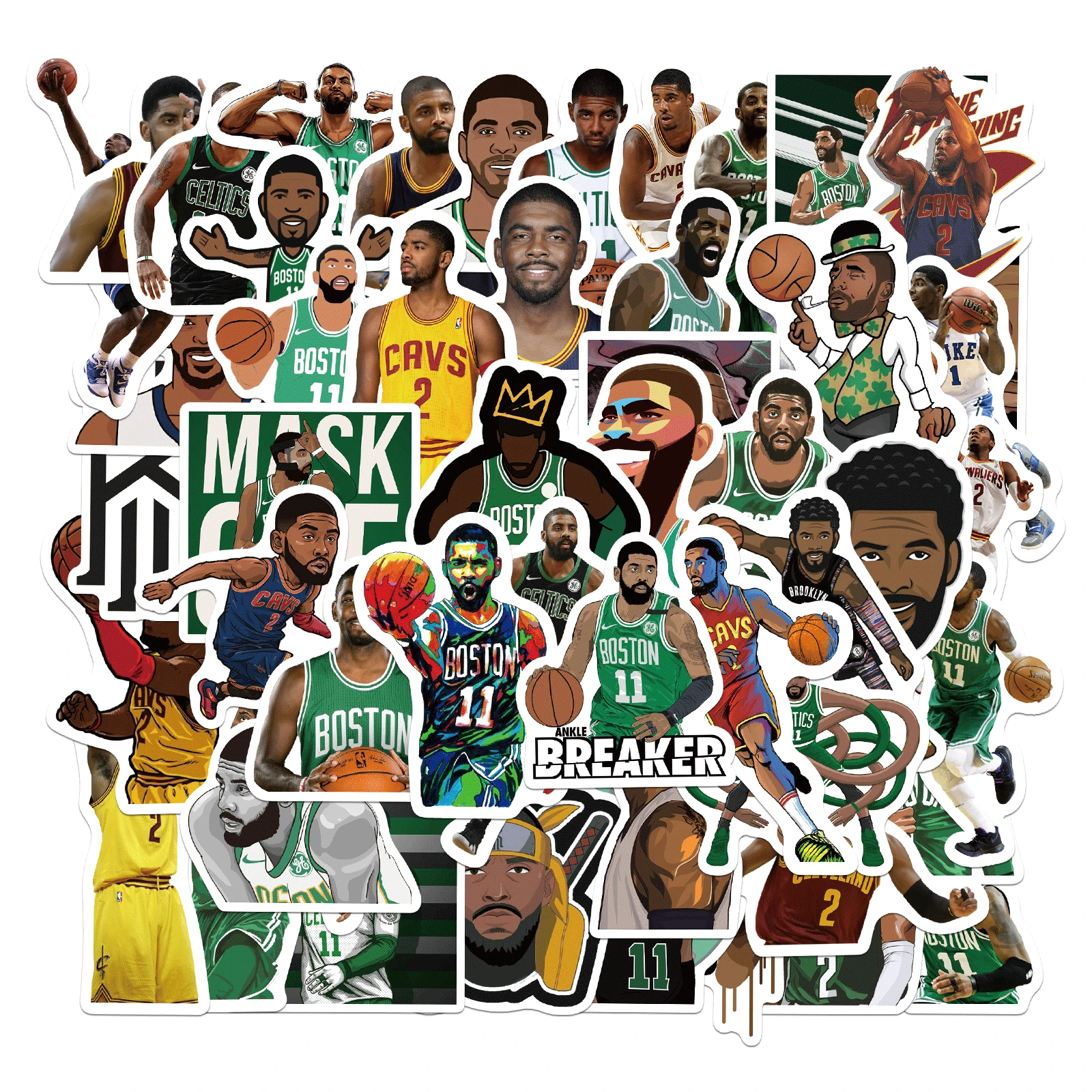 50 шт. наклейки Nba Kyrie Irving мультфильм Граффити наклейка скейтборд блокнот ПВХ