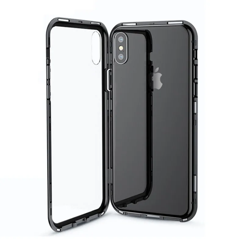Подходит для iphone11 Двусторонняя Универсальная металлическая рамка чехол из закаленного стекла для телефона для iphone XR XS MAX 8 7 6 6Sp