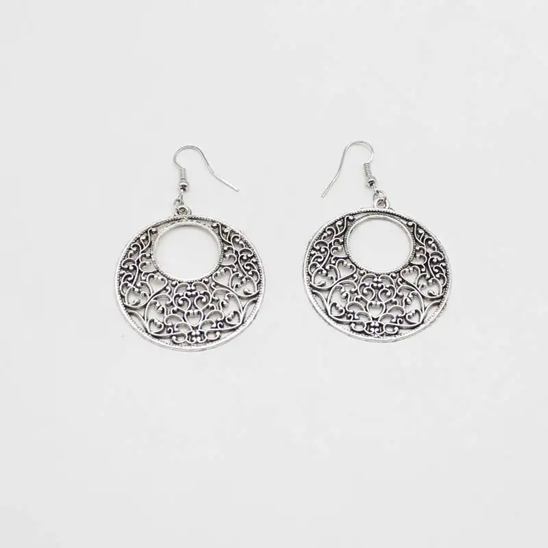 Винтажное Дерево жизни серьги полые резные круглые в этническом стиле бижутерия