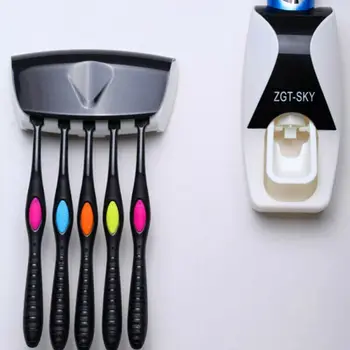

Device Automatic Toothpaste Squeezer Dispenser Toothbrush Holder Extrusion Toothbrush Toothpaste Holder Squeezer Set