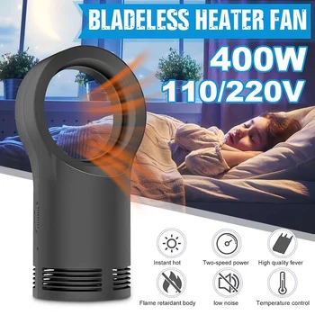 

110V/220V Winter Bladeless Heater Fan Desktop/Table Electric Warm Fan Space Air Blower Radiator 2 Gear Home Office Warmer