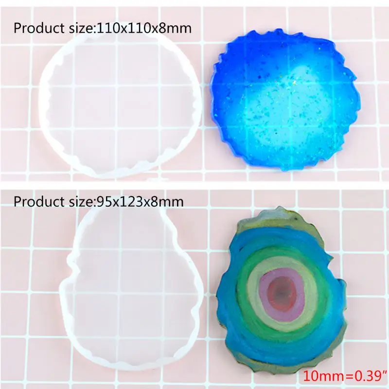 Нерегулярные подстаканники чашки Pad Плесень DIY Кристалл эпоксидной формы зеркало ручной работы смолы украшения стола делая формы