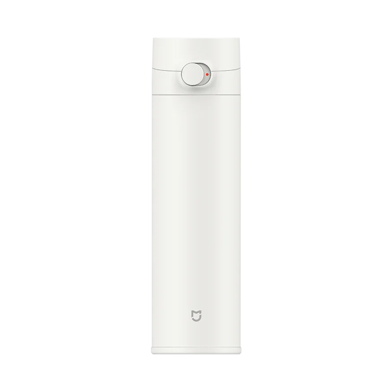 Термосы Xiaomi Mijia, 2 чашки из нержавеющей стали, вакуумная кружка, емкость 480 мл, портативная кружка для воды, замок, холодная эластичная бутылка с переключателем - Цвет: Белый