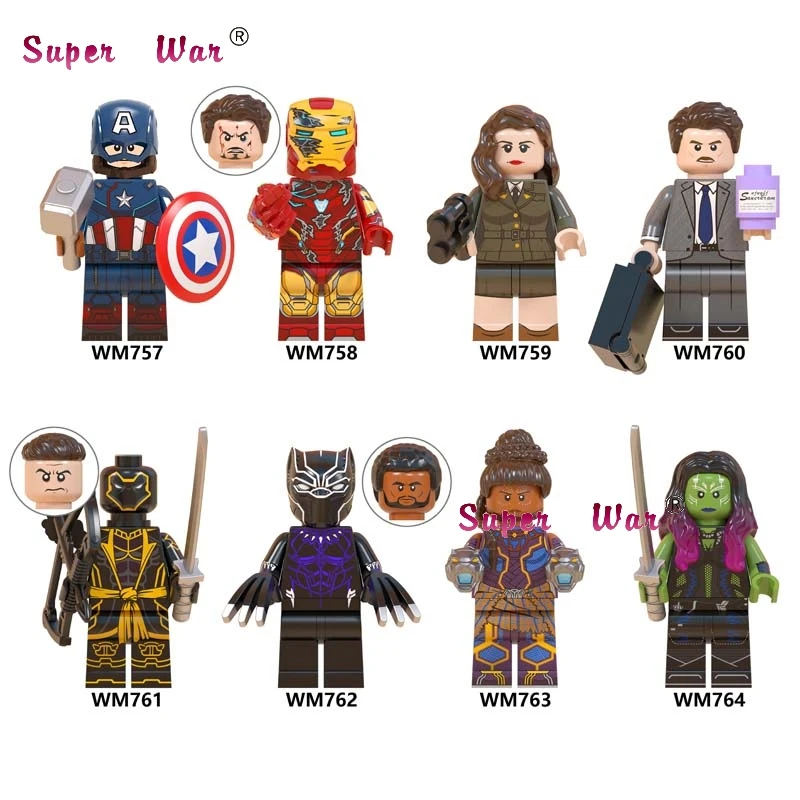 

50pcs Avengers Endgame Captain America Iron Man Howard Carter Black Panther Shuri Gamora hawkeye building block for children