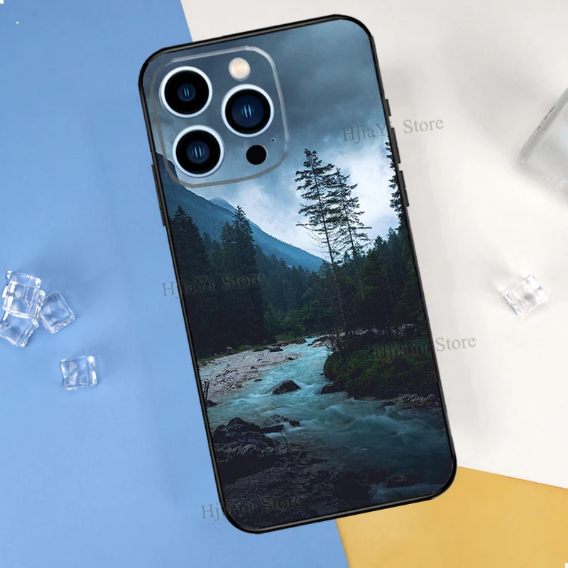 phone belt pouch Beautiful Nature Forest Tree Phone Case For iPhone 13 12 11 Pro Max mini SE 2020 X XR XS Max 7 8 Plus Cover Coque personalised flip phone case